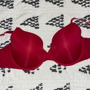 Red Victoria’s Secret bra uplift semi demi